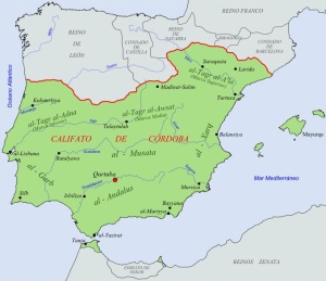 O Califato Omeia de Córdoba na súa máxima extensión (s.IX)