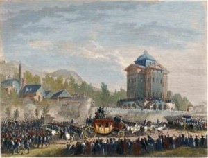Retorno de Luis XVI a Paris trala súa captura en Varennes.